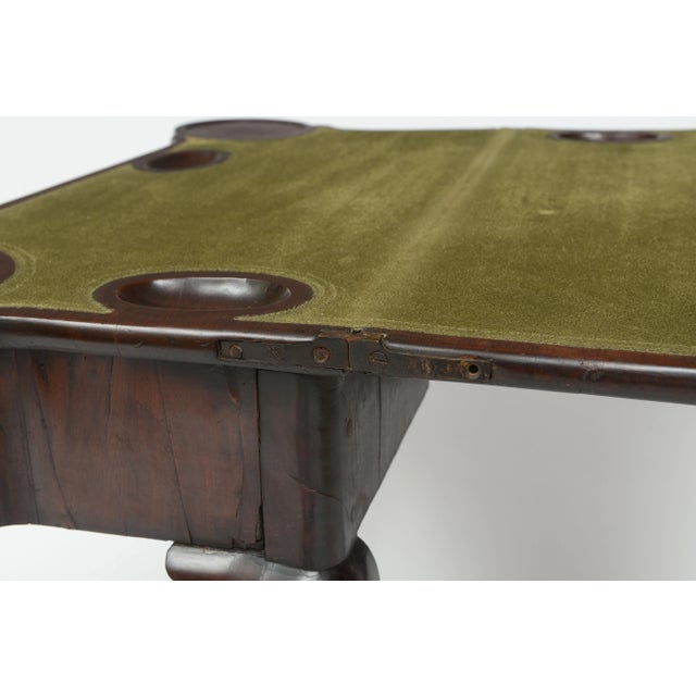 Early 18th Century Walnut Fold-Over Gaming Table With Single Drawer For Sale - Image 10 of 11