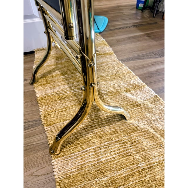 1960s Fabulous Hollywood Regency Brass Floor Mirror For Sale - Image 15 of 15