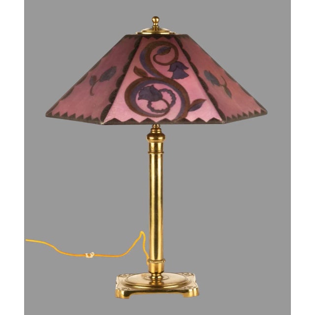 Vintage Pairpoint Floral Decorated Art Nouveau Deco Table Lamp For Sale - Image 11 of 12