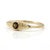 Contemporary Smoky Quartz Signet Ring | 18k Yellow Gold Plated Modern Evil Eye Band | Dainty Stacking Ring Us 7 For Sale - Image 3 of 3