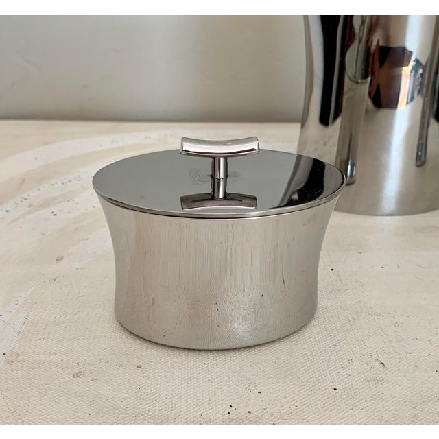 Contemporary Sambonet Italy Bamboo Stainless Steel Coffee Set - 3 Piece Set For Sale - Image 3 of 13