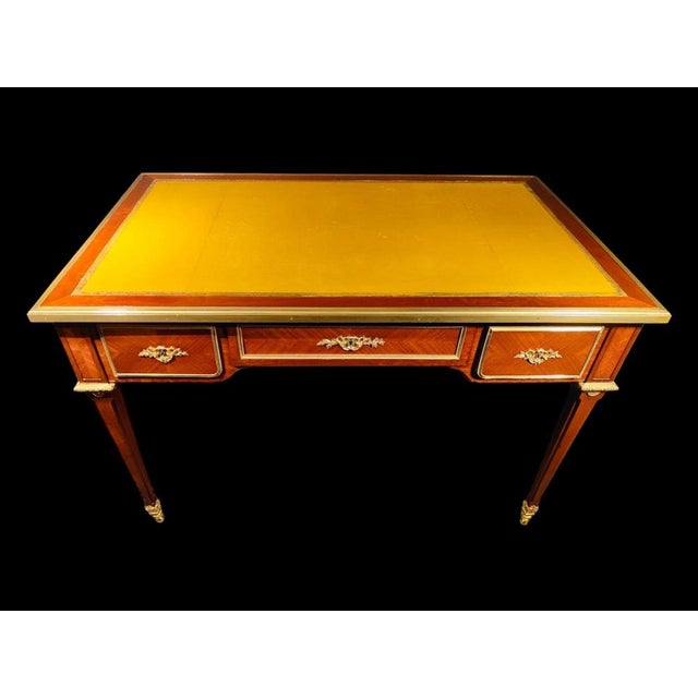 Gilt Bronze Mounted Tulipwood and Amaranth Desk by L. Cueunieres, 1880 For Sale - Image 9 of 16