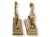 Pair of late 19th century English brass whippet figures originally used as decorative accents for fireplaces or wood...