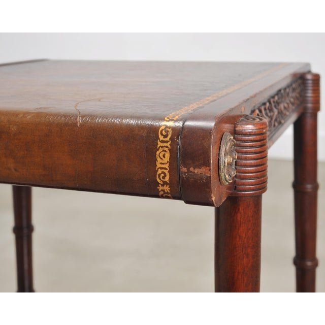 Pair of Regency Style Mahogany Leather Top Drink Side Tables For Sale - Image 9 of 18