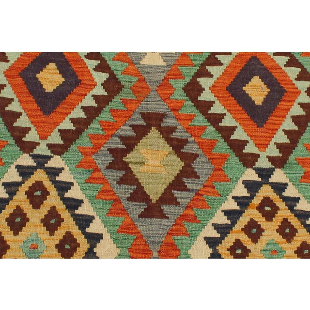 Tribal Kilim Rust Blue Wool Rug - 3'3" X 4'11" For Sale In New York - Image 6 of 7