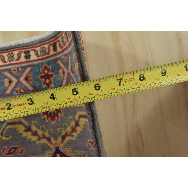 Kazak Runner 2’7” X 9’7” Gray Wool Tribal Hand-Knotted Oriental Rug For Sale - Image 11 of 13