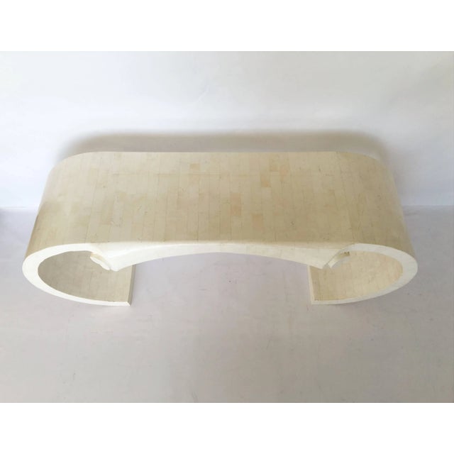 Mid-Century Modern Maitland-Smith Tessellated Fossil Stone Console For Sale - Image 3 of 6