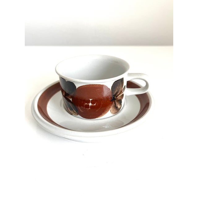 Arabia of Finland Rosmarin Brown designed by Ulla Procopé demitasse set - 6 cups and 6 saucers. Rosmarin Brown features...