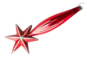 Large Midcentury Red Shooting Star Ornament