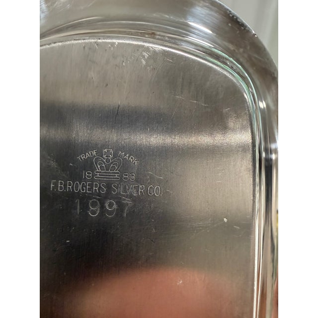 Late 20th Century Vintage F B Rogers Silver Plate Butter Dish With Glass Insert From England For Sale - Image 5 of 5