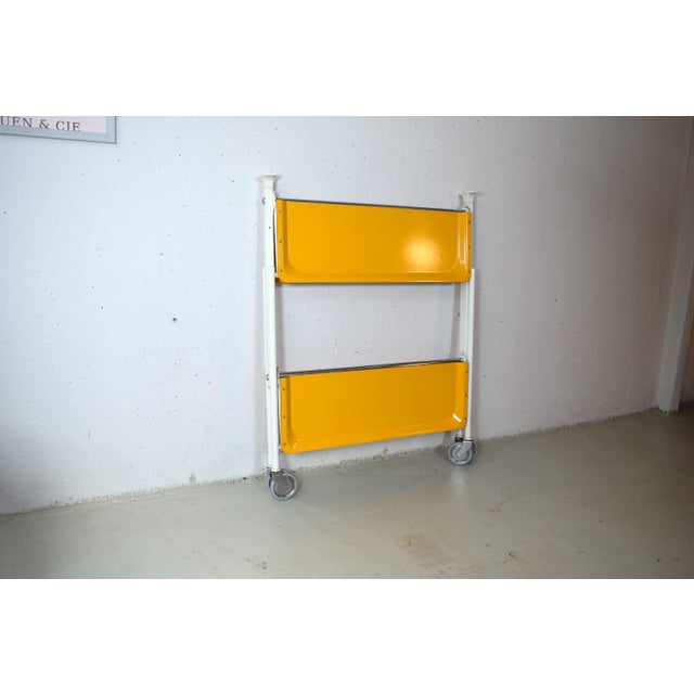 1970s Vintage Space Age Serving Trolley Table in Yellow, 1970s For Sale - Image 5 of 7