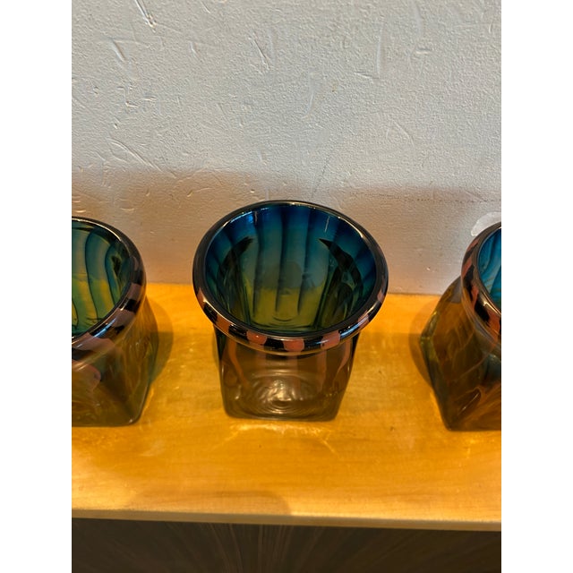 Mid 20th Century Stunning Robert C. Fritz Art Glass Votives Candle Holders - Set of 4 For Sale - Image 5 of 8