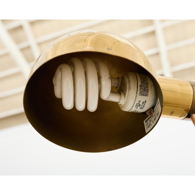 Pair of Midcentury Casella Patinated Brass Pharmacy Floor Lamps For Sale - Image 16 of 17