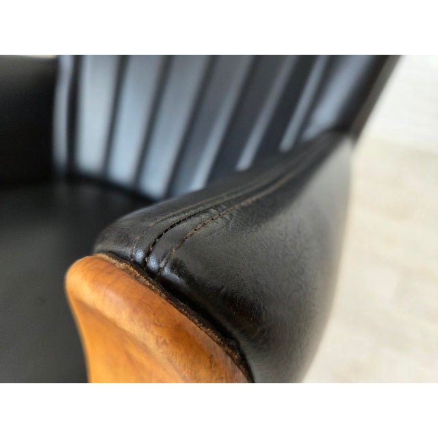 Danish Teddy Armchair in Artificial Leather and Teak by Svend Skipper, 1970s For Sale - Image 15 of 18