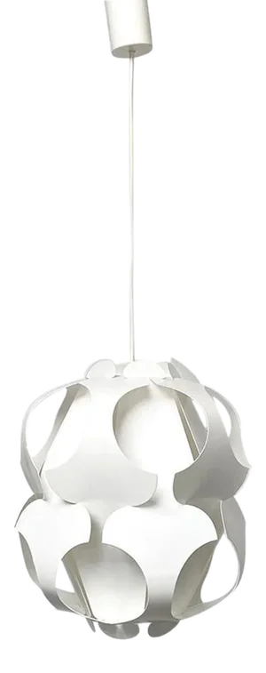 Mid-Century Modern Danish White Plastic Big Lily Chandelier, 1960s