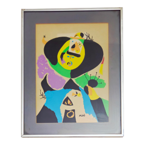After Joan Miro "Portrait No. 1" Abstract Surrealism Offset Lithograph
