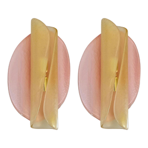 Pair of Pink and Gold Murano Glass Sconces 1990s