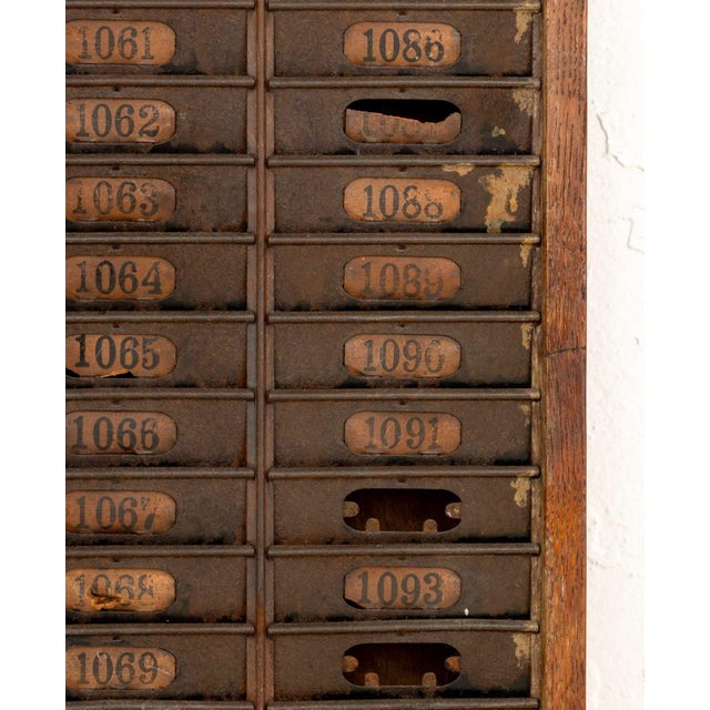 American Vintage Oak Time Card Rack, First Half 20th Century For Sale - Image 4 of 8