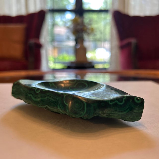 Contemporary Chunk of Natural Green Malachite - Paperweight or Decorative Vanity Dish For Sale - Image 3 of 8