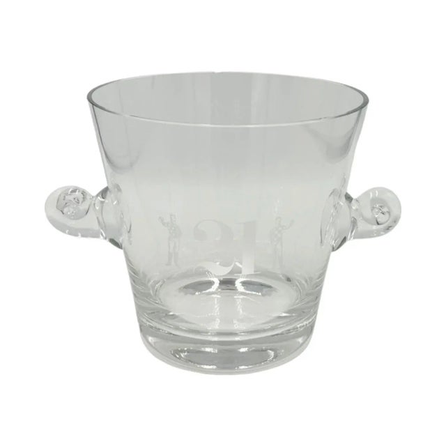Glass Vintage the 21 Club Nyc Restaurant Crystal Ice Bucket Tiffany & Co. Barware For Sale - Image 7 of 13