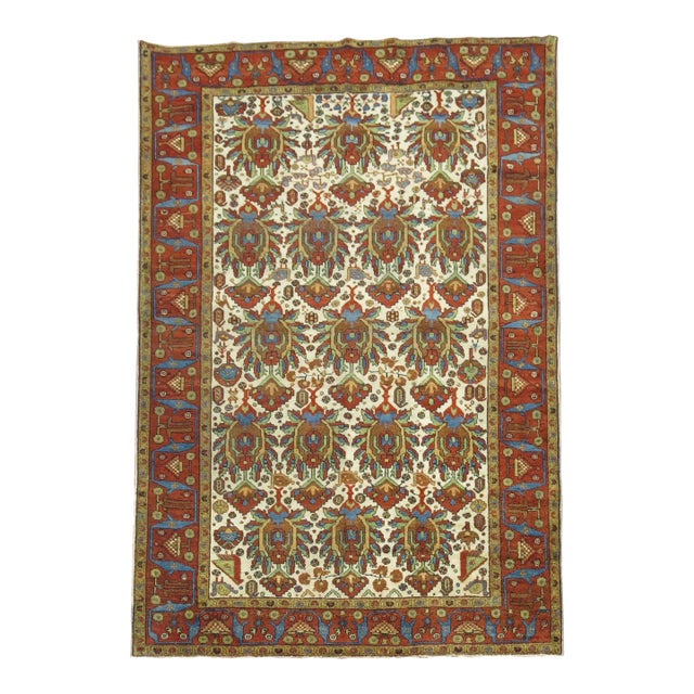 Early 20th Century Zabihi Collection Persian Ivory Rug - 4'7" x 6'4" For Sale