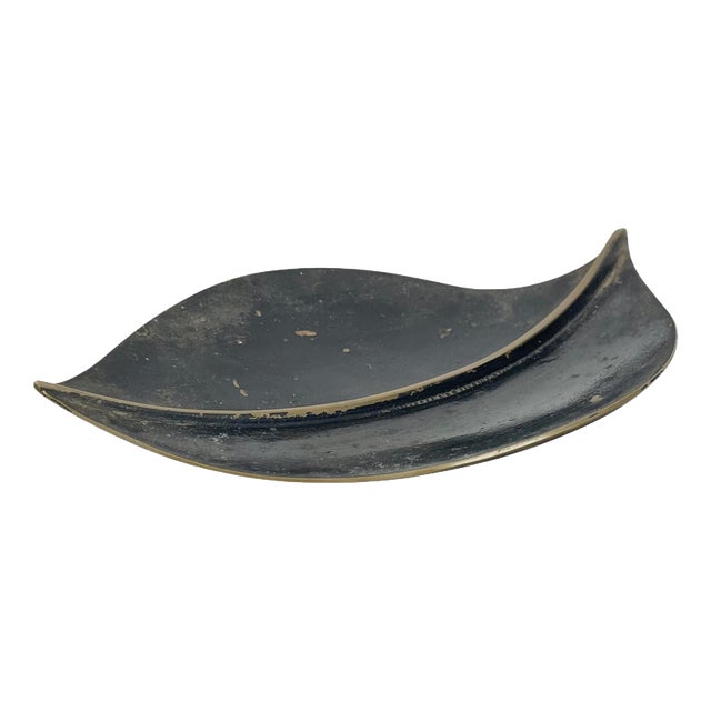 Bronze Handmade Leaf Plate by Noak Leipzig, Germany, 1950s For Sale