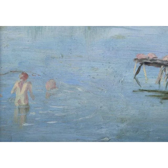 Garibaldi Lindberg, Lakeside Scene, Oil on Canvas For Sale - Image 6 of 10