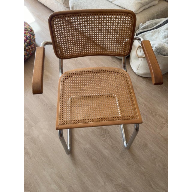 1970s Italian Cesca B64-Style Cane & Chrome Armchairs, Set of 4 For Sale In New York - Image 6 of 10