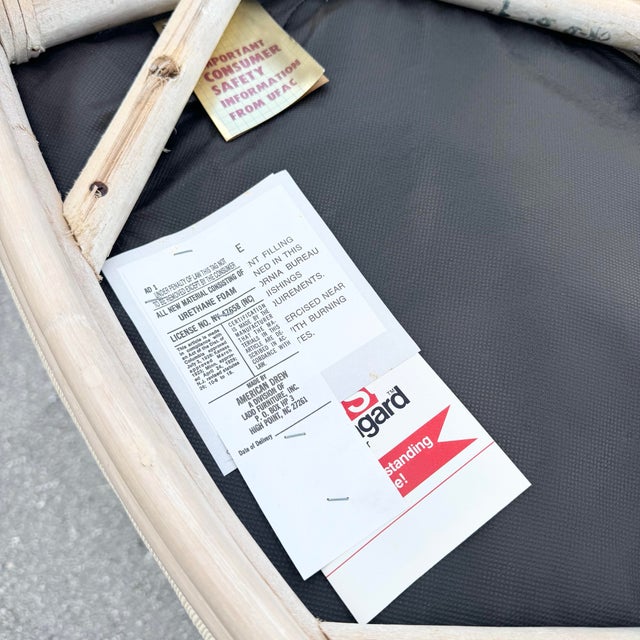 Wood Boho Chic Wavy Pencil Reed and Rattan Dining Arm Chairs - Set of 4 For Sale - Image 7 of 10