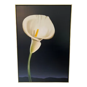 Postmodern Calla Lily Print on Canvas Signed and Dated