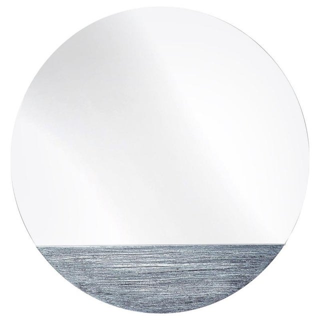 Metal Orizzonte 600 Silver Round Mirror by Disain1971 For Sale - Image 7 of 7