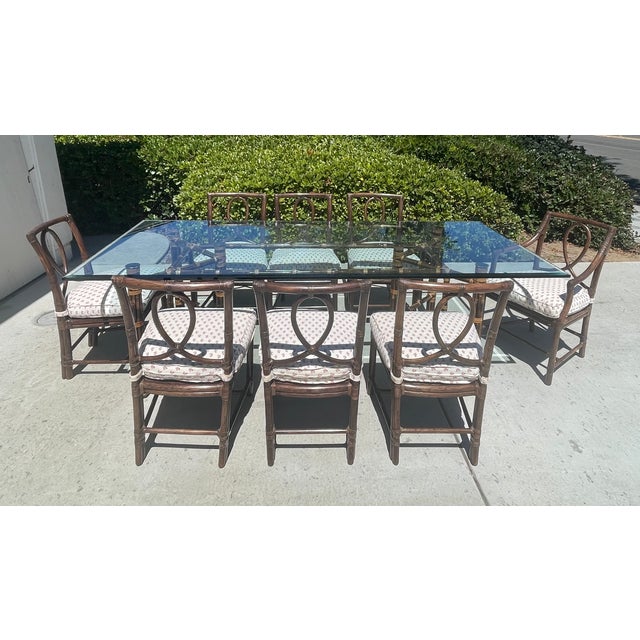 McGuire Bamboo Dining Table, Seats 8-10, Base Only For Sale - Image 12 of 16