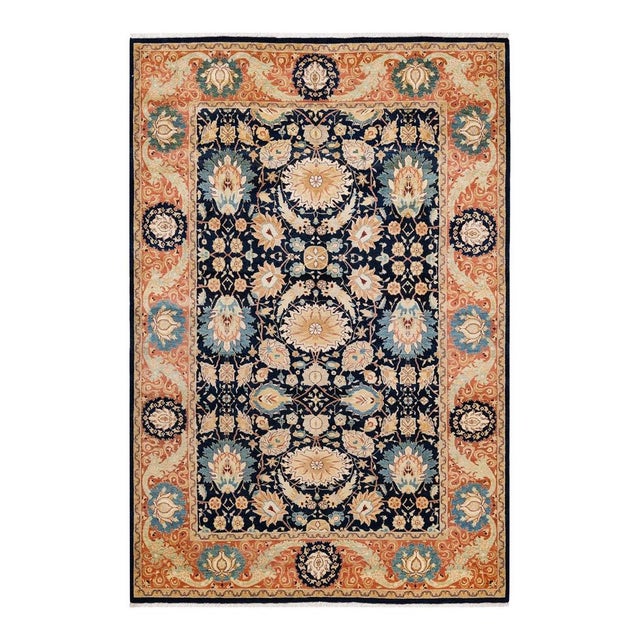 Blue Mogul, One-of-a-Kind Hand-Knotted Area Rug in Blue, 6' 2" x 9' 1" For Sale - Image 8 of 8