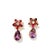 Bochic "Orient" Vintage Amethyst & Rose Rodorite Earrings -18K Gold & Silver For Sale - Image 13 of 18