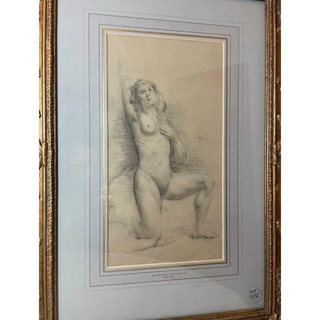 Discover the captivating charm of a 19th century charcoal drawing by the esteemed Sir Edward John Poynter. This original...