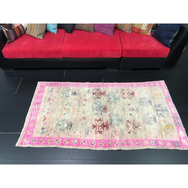 1960s 1960s Vintage Turkish Handmade Multicolor Rug For Sale - Image 5 of 11