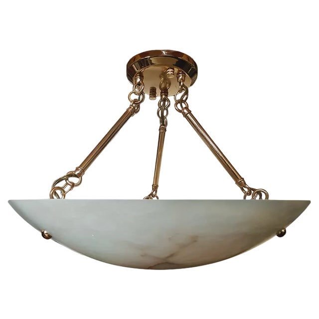 Mid-Century Alabaster Pendant Lamp For Sale