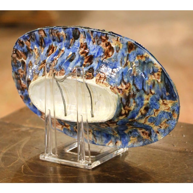 Ceramic 19th Century French Hand Painted Ceramic Barbotine Fish Platter Palissy Style For Sale - Image 7 of 7