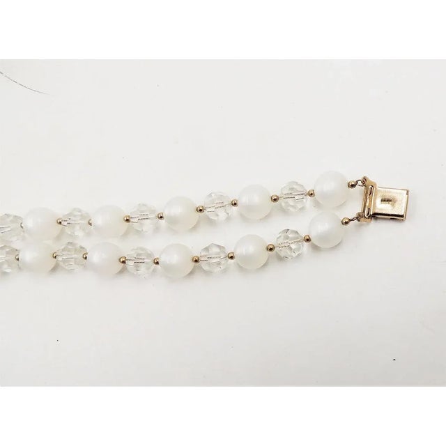 1960s Vintage 1960s Signed Napier Moonglow Beaded Bracelet For Sale - Image 5 of 6