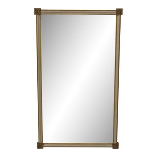 Neoclassical Rectangular Frame Gold & Off White Mirror For Sale