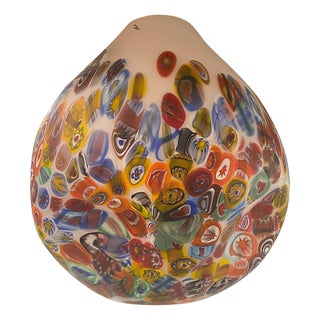 Murano Style White with Murrise Multicolor Pendant from Simoeng For Sale