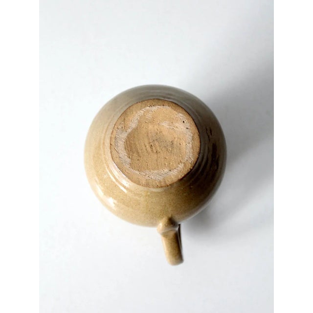 Tan Vintage Studio Pottery Creamer Pitcher For Sale - Image 8 of 9