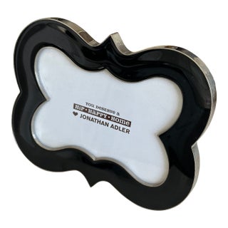 Jonathan Adler Black Enamel 4 X 6 Picture Frame For Sale