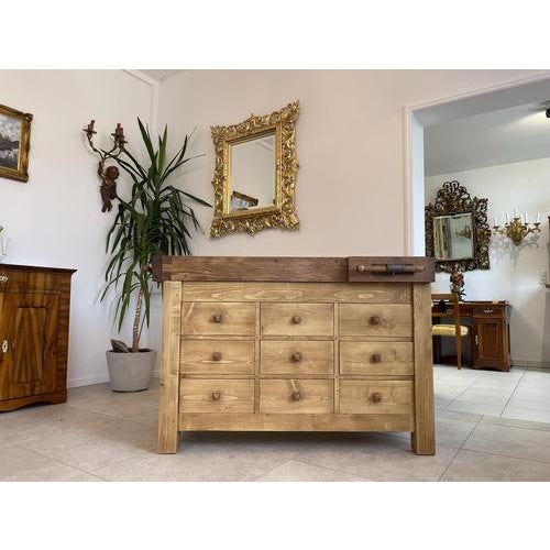 Practical solid wood workbench, dining table, or desk with convenient drawers/doors. French-style spindle. Dimensions:...