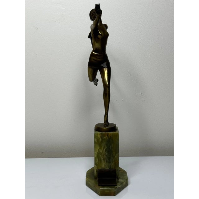 Art Deco Original Art Deco Bronze Sculpture Dancing Graceful Ballerina by Josef Lorenz Circa 1925 on Onyx Plinth For Sale - Image 3 of 12