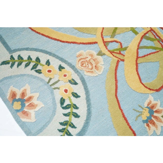 Blue Turkish Sumak Rug 6' X 9' For Sale - Image 8 of 10