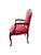 Ethan Allen French Louis XV Style Carved Cherry Armchair in Red & Gold For Sale In Greensboro - Image 6 of 12