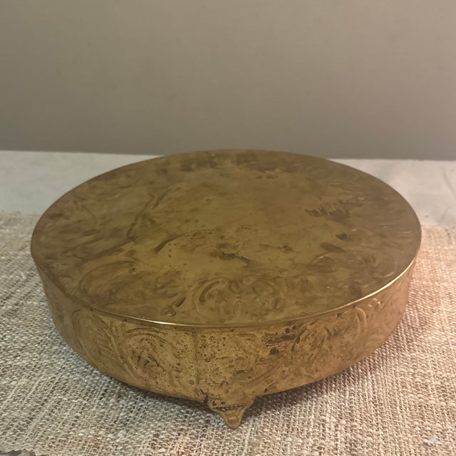 Large Brass Circular Tray For Sale - Image 4 of 5