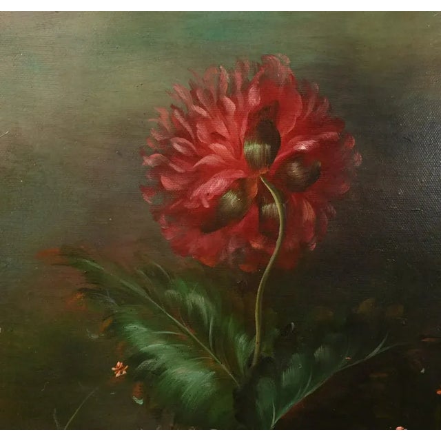 Dutch Artist, Still Life with Floral Spray, 1980s, Oil on Canvas, Framed For Sale - Image 3 of 12