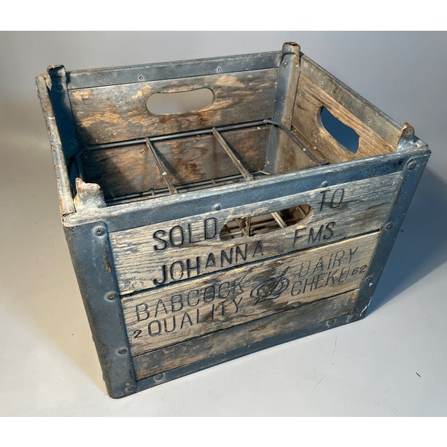 Dairy Farm Wood Milk Bottle Crate Babcock Dairy Johanna Farms 6 Wire